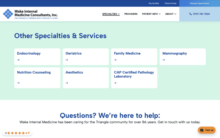 Wake internal medicine final homepage
